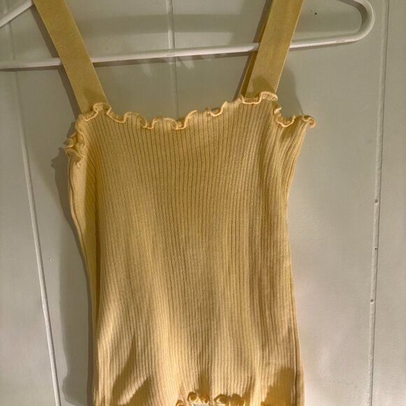 Yellow Ribbed Tank Top in size Small - Picture 2 of 3